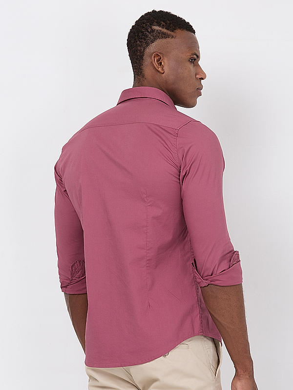 Killer Men Pink Regular Slim Fit Shirts