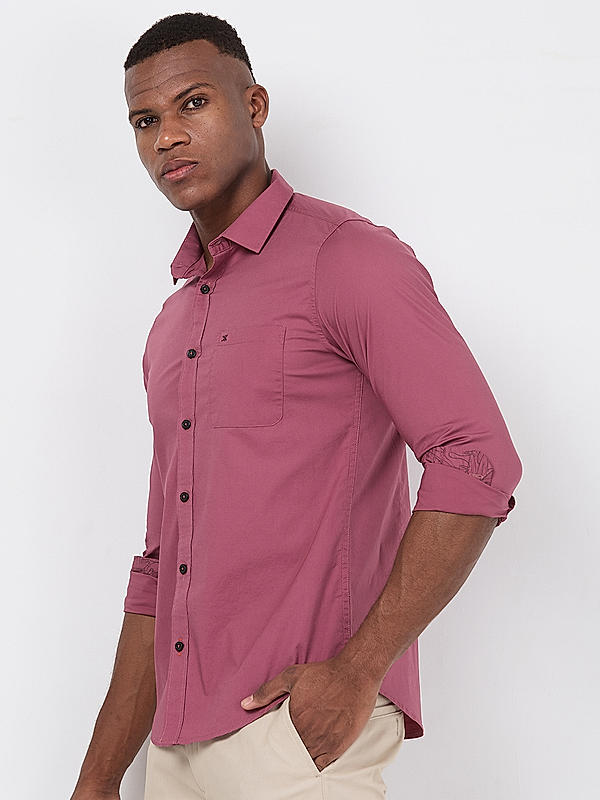 Killer Men Pink Regular Slim Fit Shirts