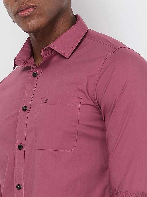 Killer Men Pink Regular Slim Fit Shirts