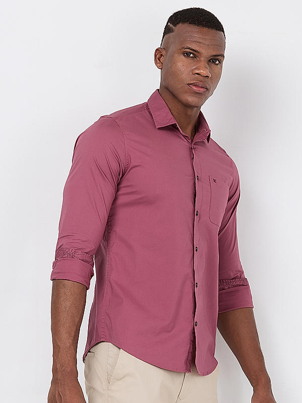 Killer Men Pink Regular Slim Fit Shirts