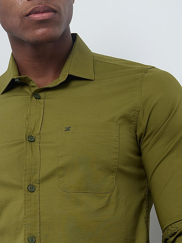 Killer Men Green Regular Slim Fit Shirts