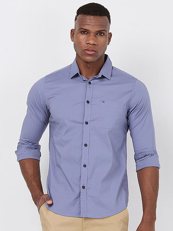 Killer Men Grey Regular Slim Fit Shirts