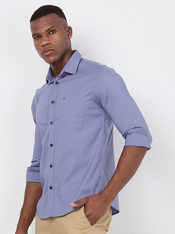 Killer Men Grey Regular Slim Fit Shirts