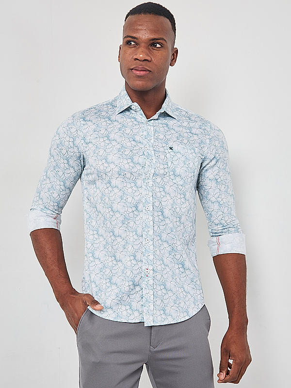 Killer Men Light Blue Regular Slim Fit Shirts