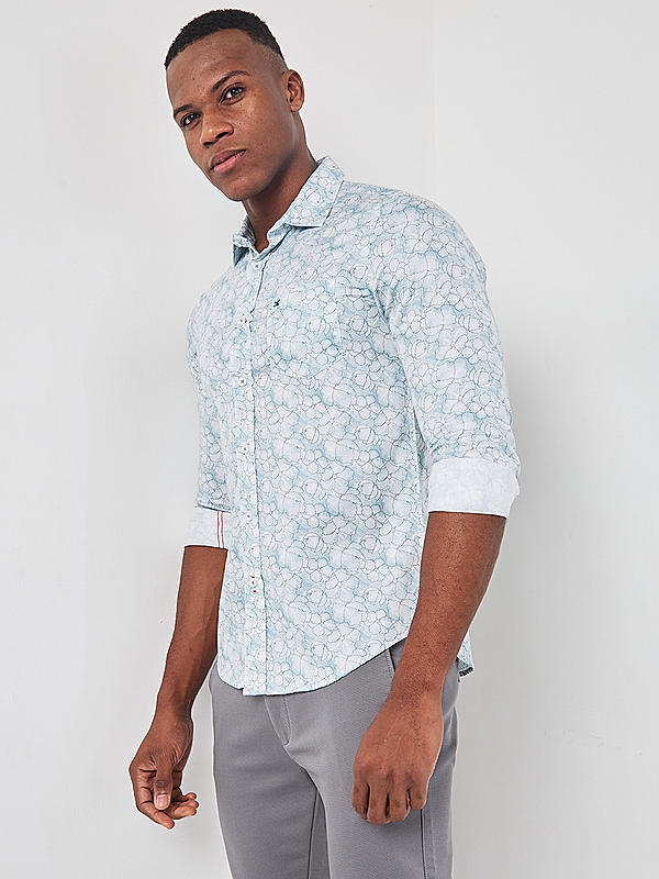 Killer Men Light Blue Regular Slim Fit Shirts