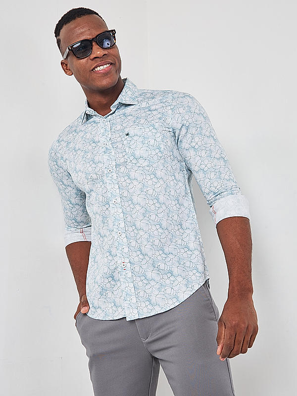 Killer Men Light Blue Regular Slim Fit Shirts