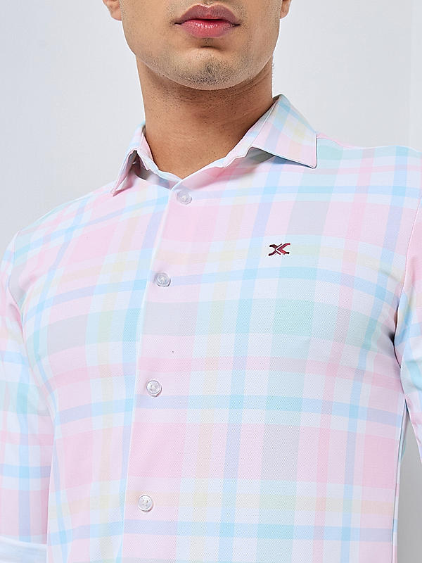 Killer Men Pink Regular Slim Fit Shirts