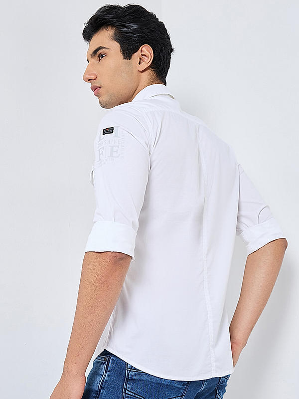 Killer Men White Regular Slim Fit Shirts