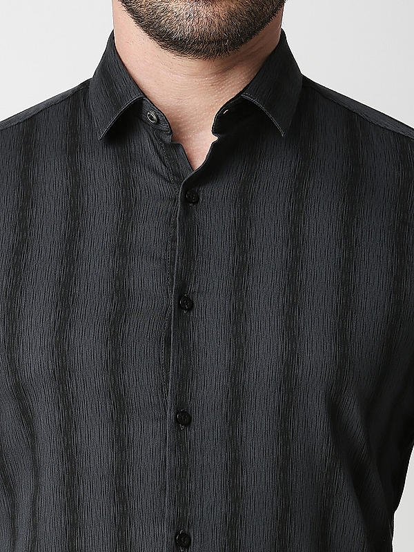 Killer Slim Fit Print Grey Shirts