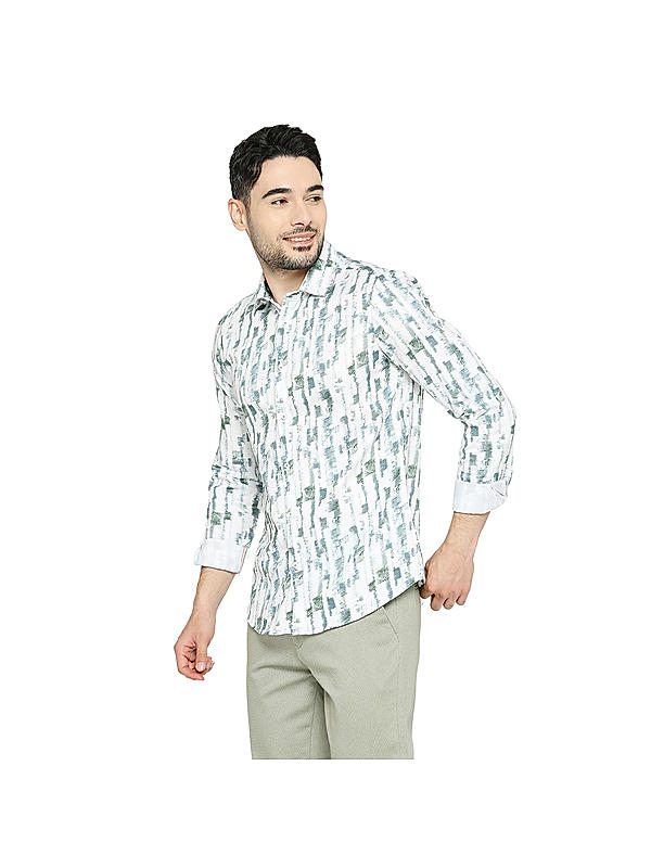 Killer Green Printed Comfort Fit Shirts For Men's