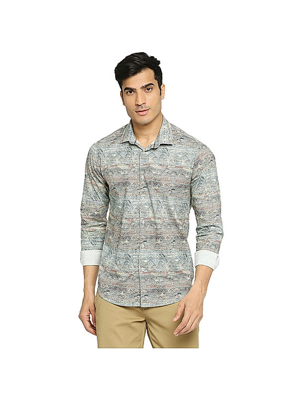 Killer Grey Printed Comfort Fit Shirts For Men's