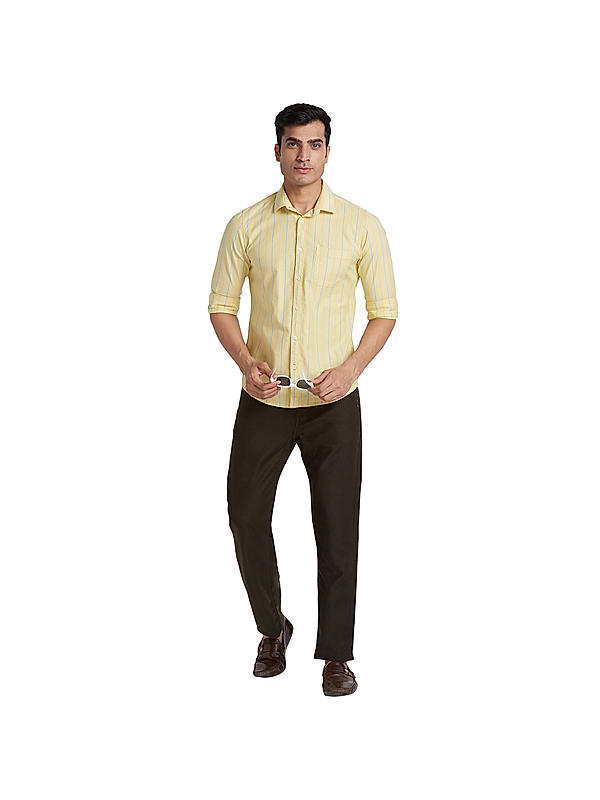 Killer Yellow Stripes Comfort Fit Shirts For Men's