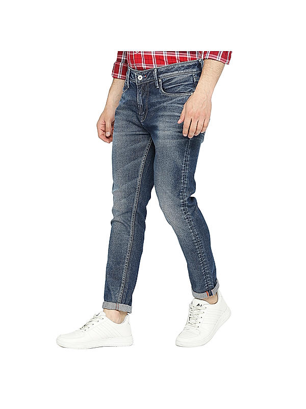 Killer Straight Fit Solid Blue Jeans For Men's