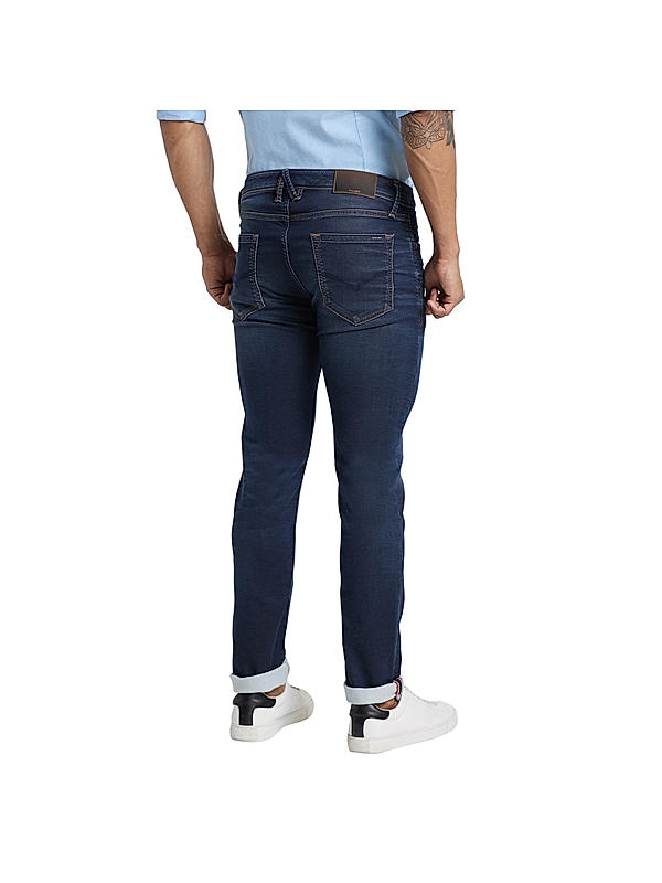 Killer Ankle Fit Solid Dark Blue Jeans For Men's