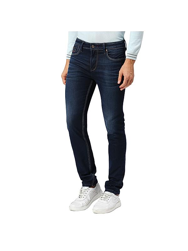 Men Dark Blue Skiny Fit Solid Jeans