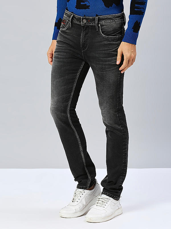 Men Black Slim Fit Solid Jeans