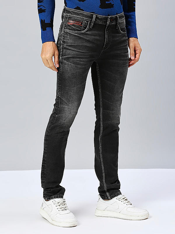 Men Black Slim Fit Solid Jeans