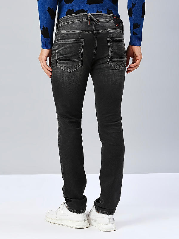 Men Black Slim Fit Solid Jeans