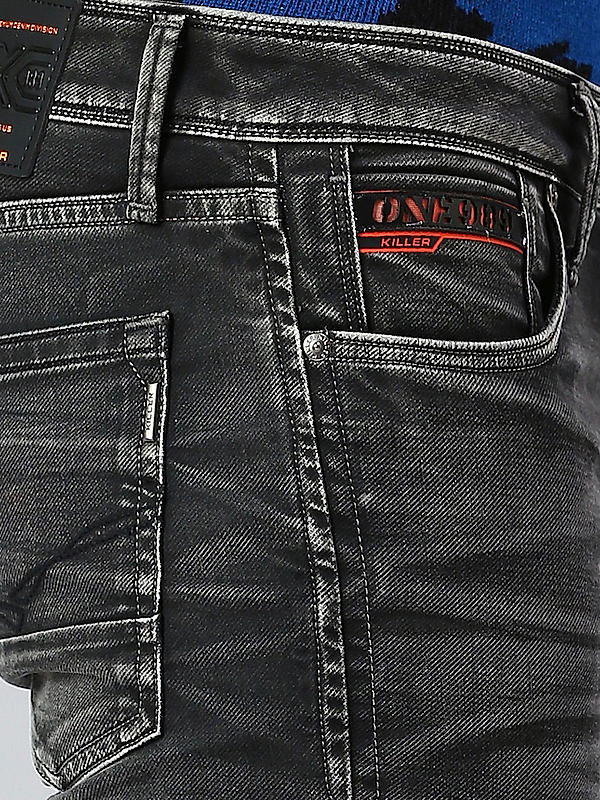 Men Black Slim Fit Solid Jeans