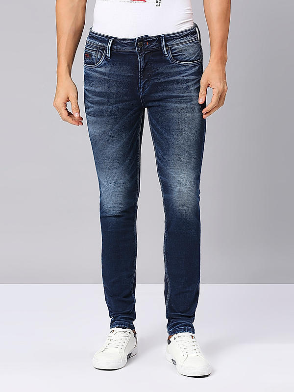 Men Blue Slim Fit Solid Jeans