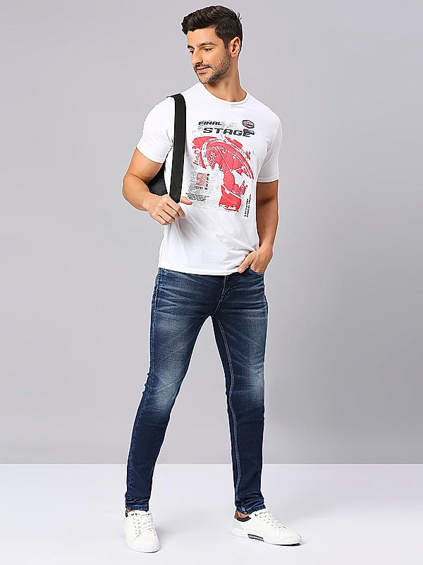 Men Blue Slim Fit Solid Jeans