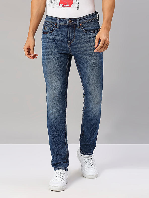 Men Light Blue Slim Fit Solid Jeans