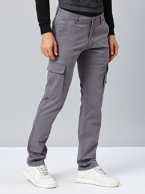 Men Grey Slim Fit Printed Cargo