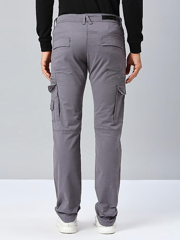 Men Grey Slim Fit Printed Cargo