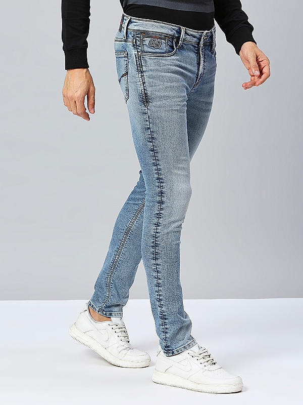 Killer Men Light Blue Slim Fit Solid Casual Jeans