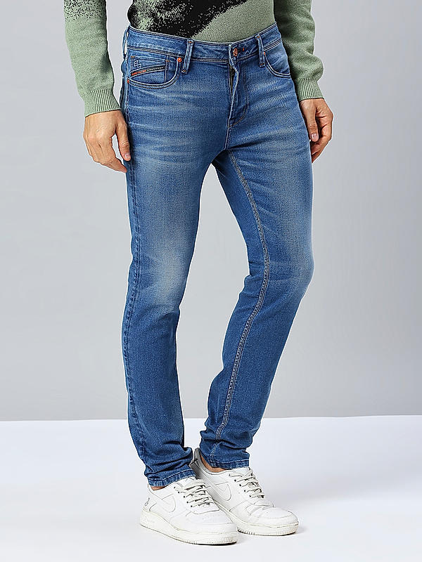 Killer Men Light Blue Slim Fit Solid Casual Jeans