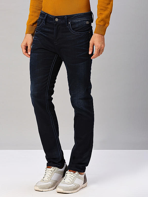 Killer Men Dark Blue Slim Fit Solid Casual Jeans