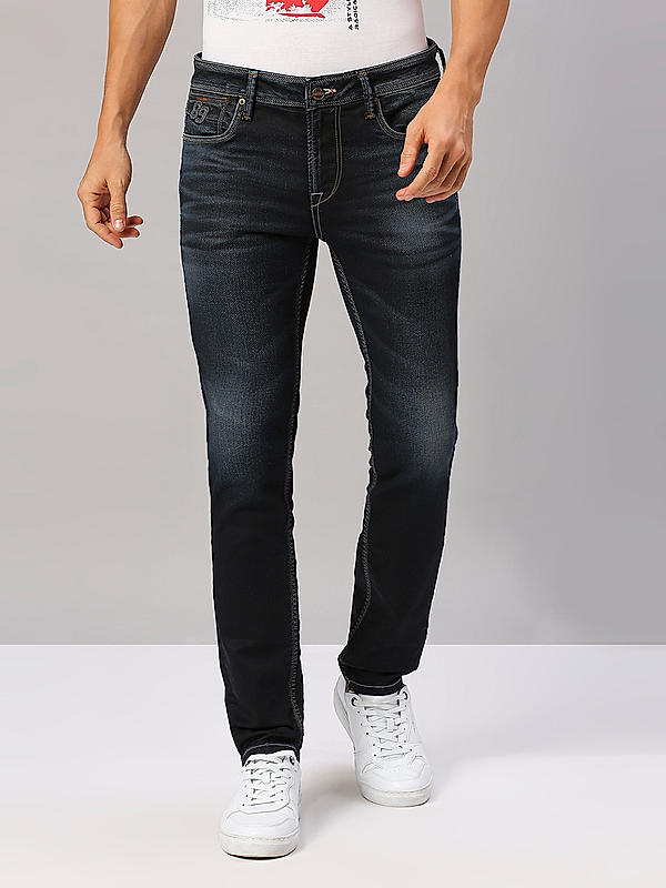 Killer Men Dark Blue Slim Fit Solid Casual Jeans