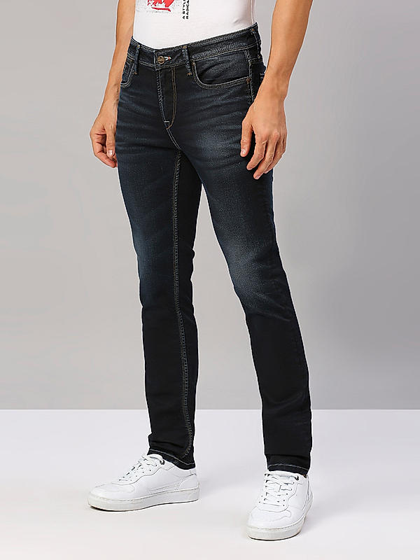 Killer Men Dark Blue Slim Fit Solid Casual Jeans