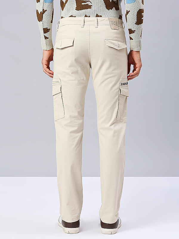 Killer Men Cream Slim Fit Solid Utility Cargo