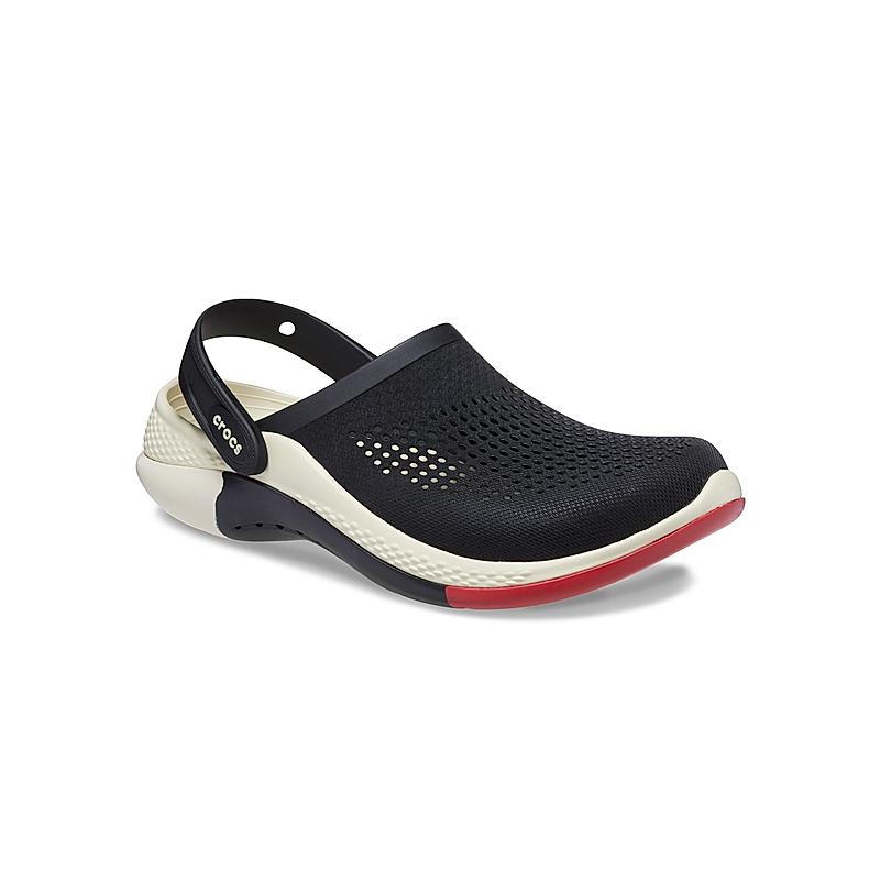CROCS BLACK UNISEX LITERIDE 360 OMBRE MARBLED CLOGS