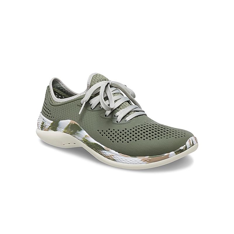 CROCS GREEN MEN LITERIDE 360 MARBLED PACER SNEAKERS