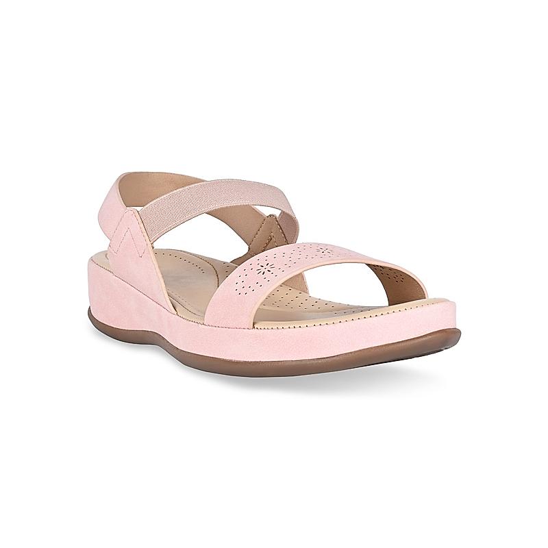 Rocia Pink Women Laser Cut Comfort Sandals