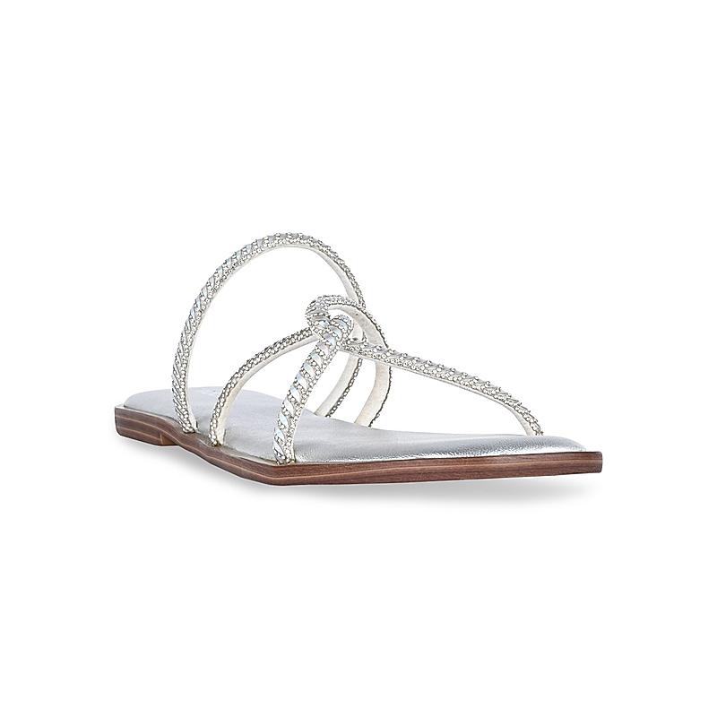 Buy Rocia Silver Women Strappy Diamond Embellished Flats Online at Regal Shoes 11850517