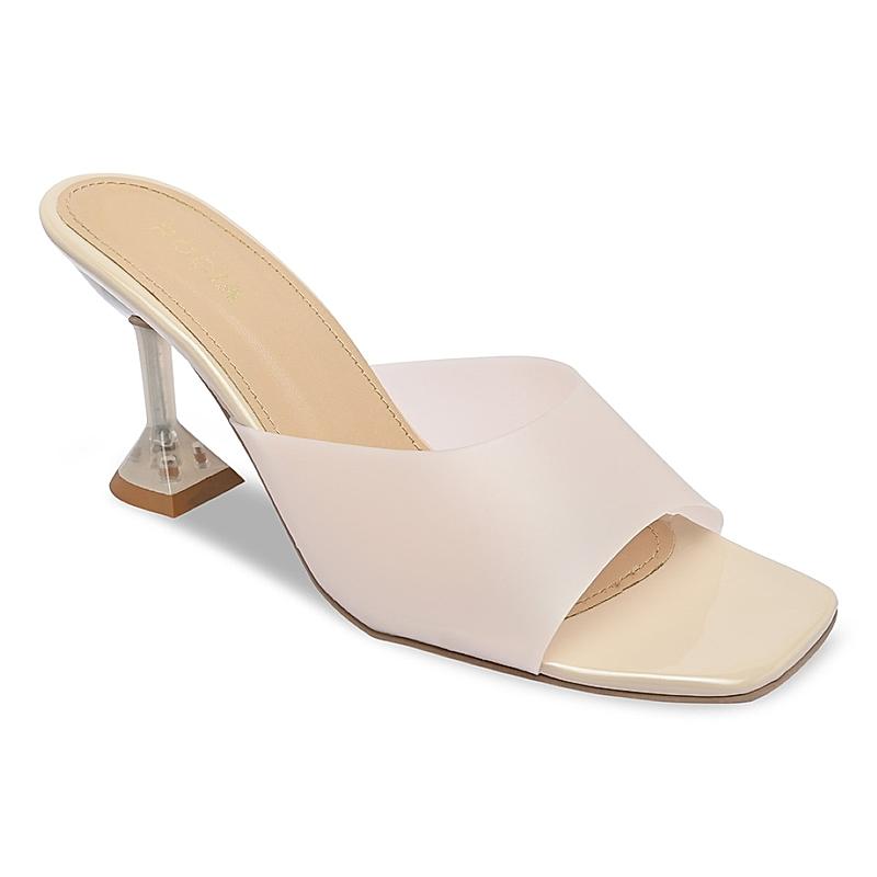 Rocia Beige Women Vinyl Stilettos