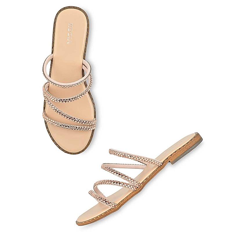 Rocia Sultan Women Zig Zag Diamante Studded Flats