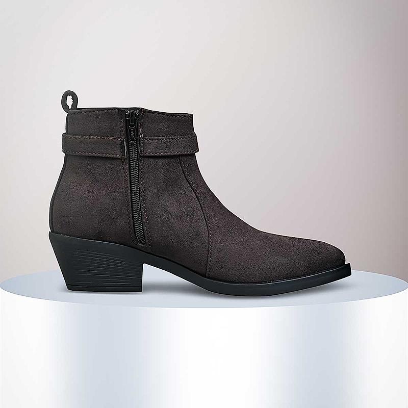 Rocia Brown Women Suede Block Heel Boots