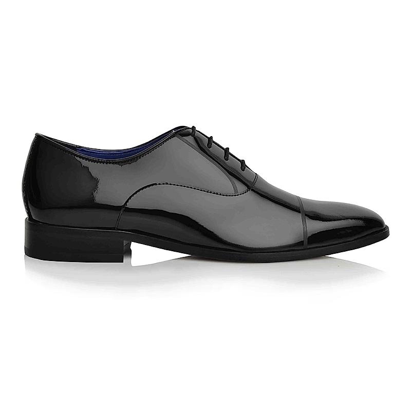 LANGUAGE BLACK MEN LEATHER FORMAL LACE-UP SHOES