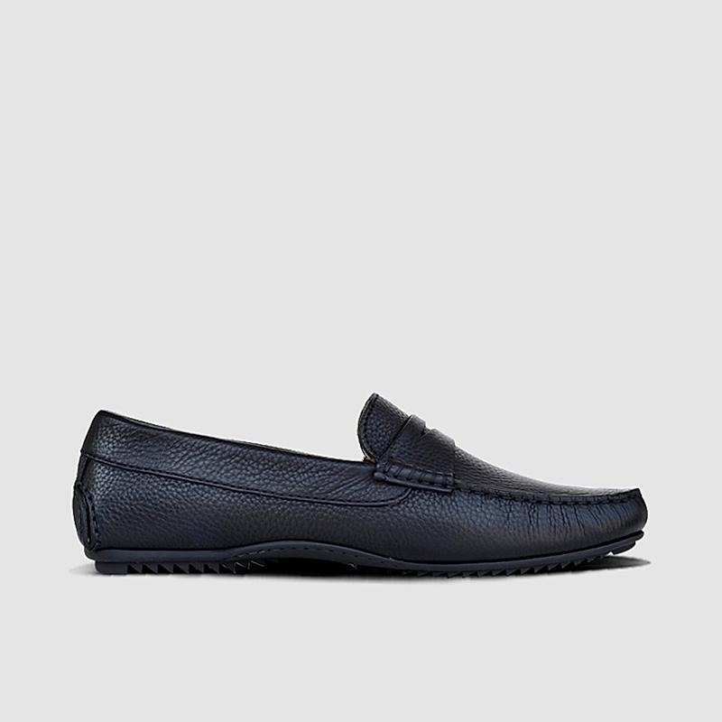 LANGUAGE BLACK MEN LEATHER LOAFERS