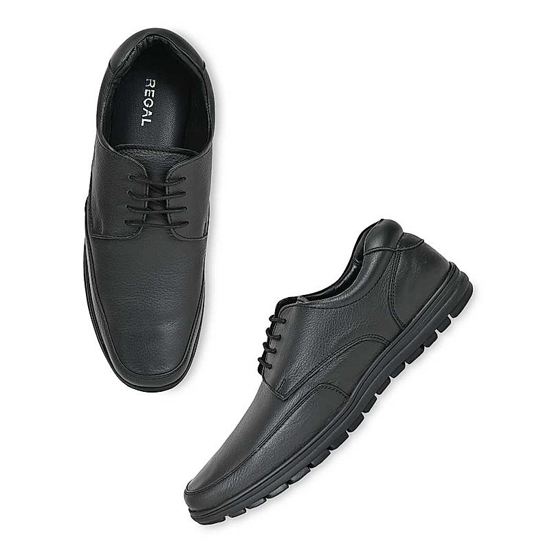 Regal Black Mens Casual Flexible Sole Shoes