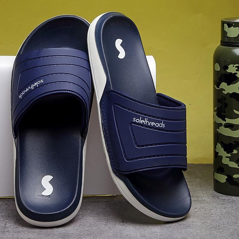 SOLE THREADS NAVY MEN SLIDES SUBMERGE SLIDES