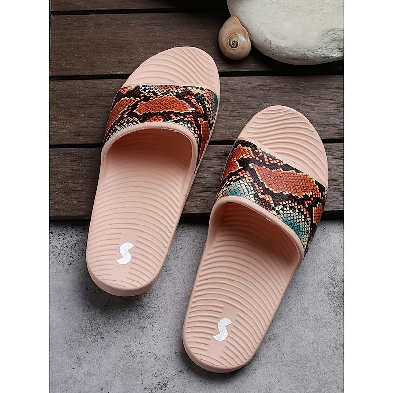 SOLE THREADS PEACH WOMEN SLIDES CLAIRE SLIDES