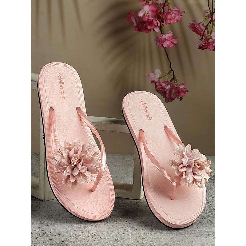 SOLE THREADS PINK WOMEN FLORET FLIP FLOPS