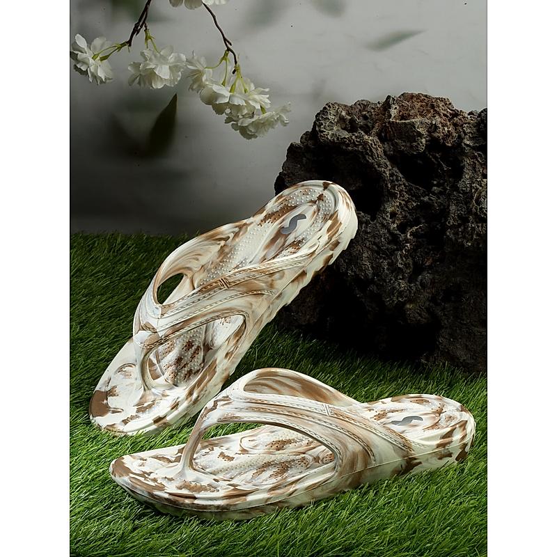 SOLE THREADS WHITE WOMEN ORTHO ELITE L MARBLE FLIP FLOPS