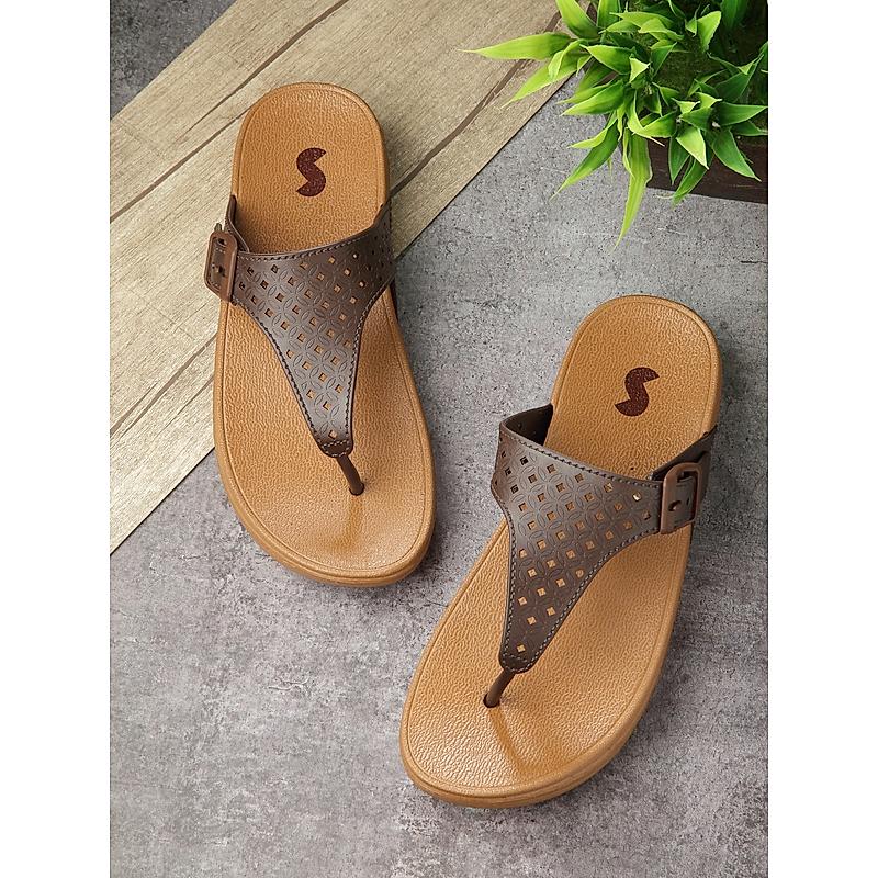 SOLE THREADS BROWN WOMEN CHERRY WEDGES