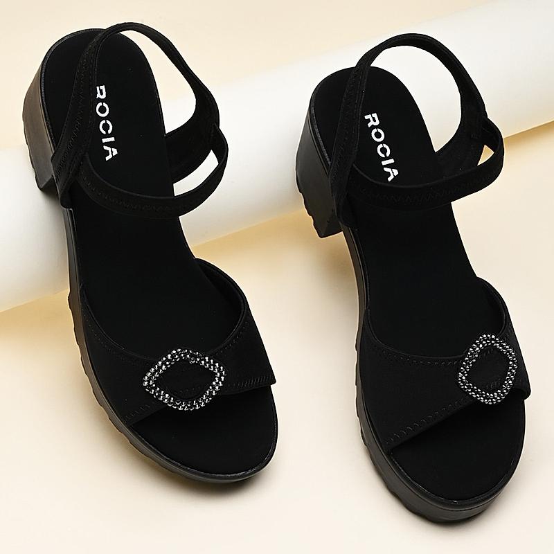 Rocia By Regal Black Women Casual Platform Sandals